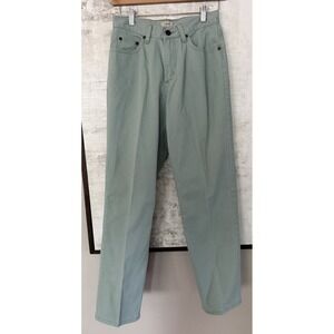 LL Bean Classic Fit Straight Leg Jeans Denim Pant Sz 4R Sage Green Solid Color